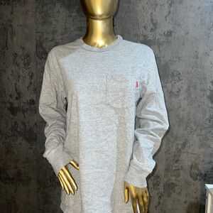 Supreme Heather Gray Long Sleeve Tee
